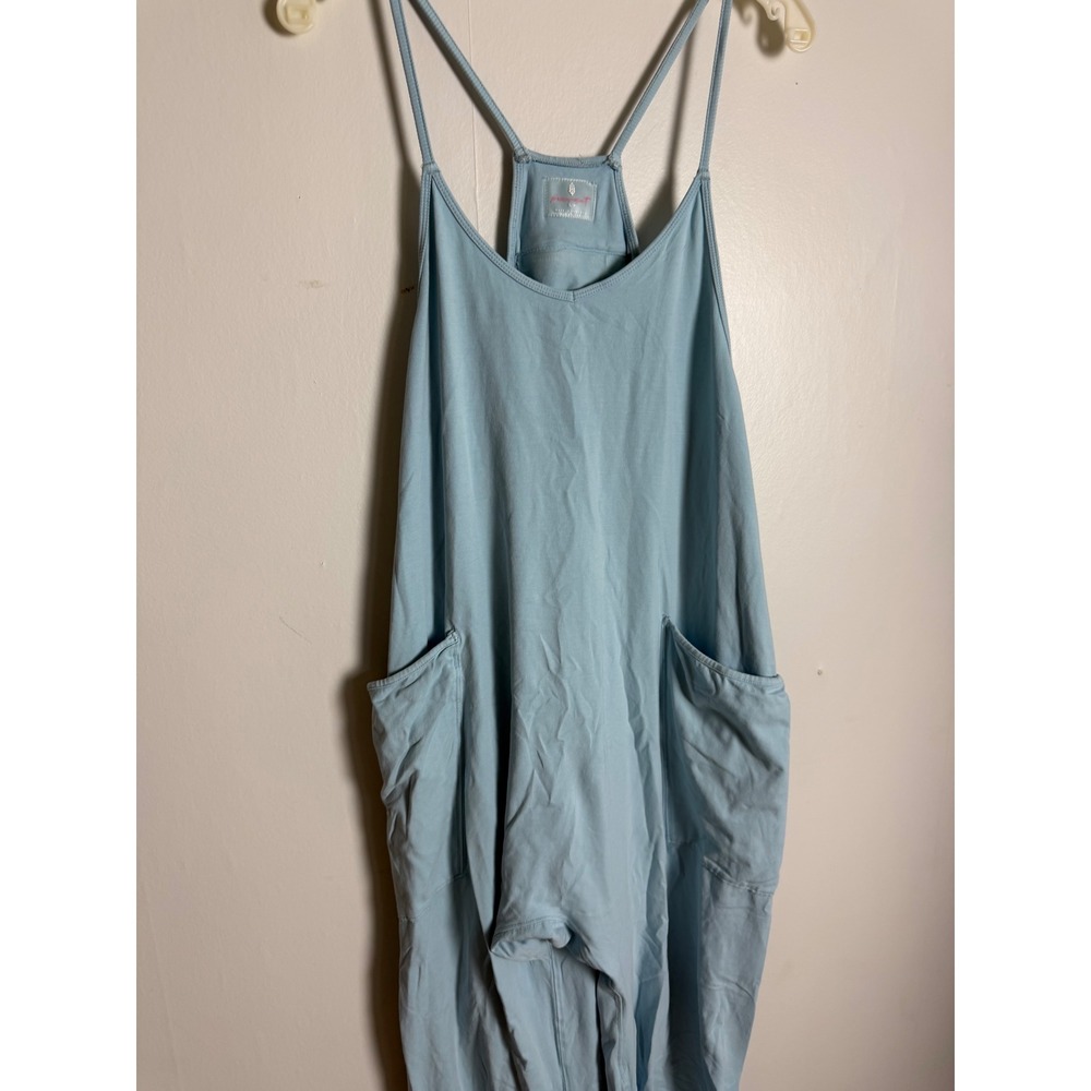 Free People FP Movement Hot Shot Onesie Light Blue Slouchy Jumpsuit Small - Picture 7 of 8